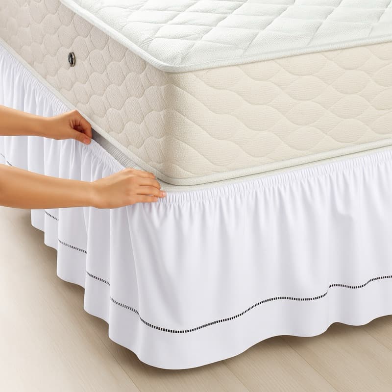 Saia para Cama Box Ponto Palito 100% Algodão com Elástico – Elegante e Ajuste Perfeito