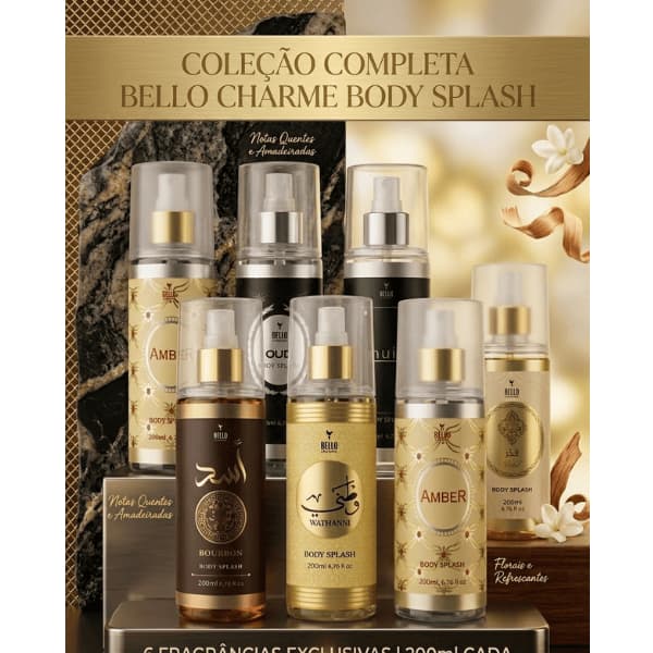 KIT 06 und Body Splash ARABE SOUL 200ML FEMININO - DESODORANTE CORPORAL - ALTA FIXAÇÃO - DIA E NOITE