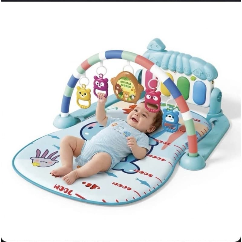 Tapete Bebê Musical Piano Interativo Infantil Azul 3 Meses