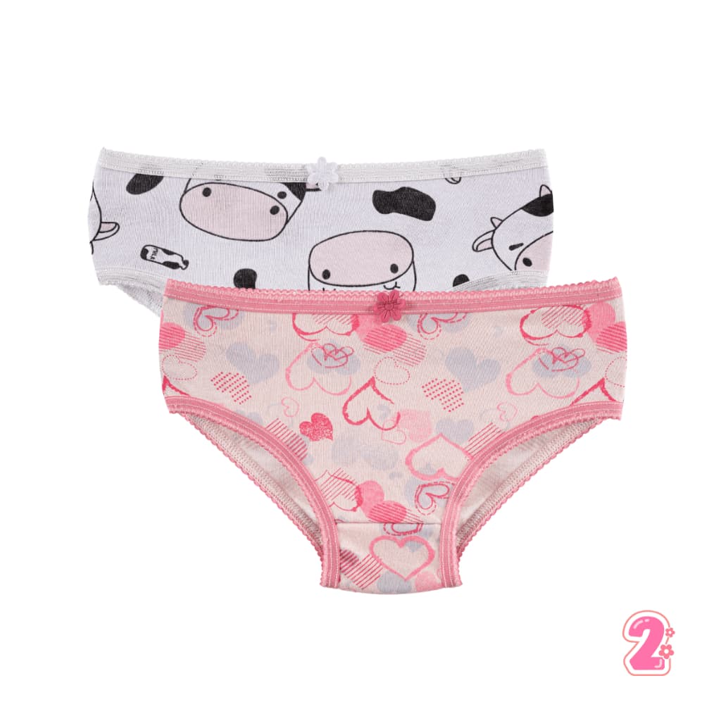 Kit 2 Calcinha Infantil Estampada 100% Algodão Confortável Antialergica Calçolinha Criança Menina