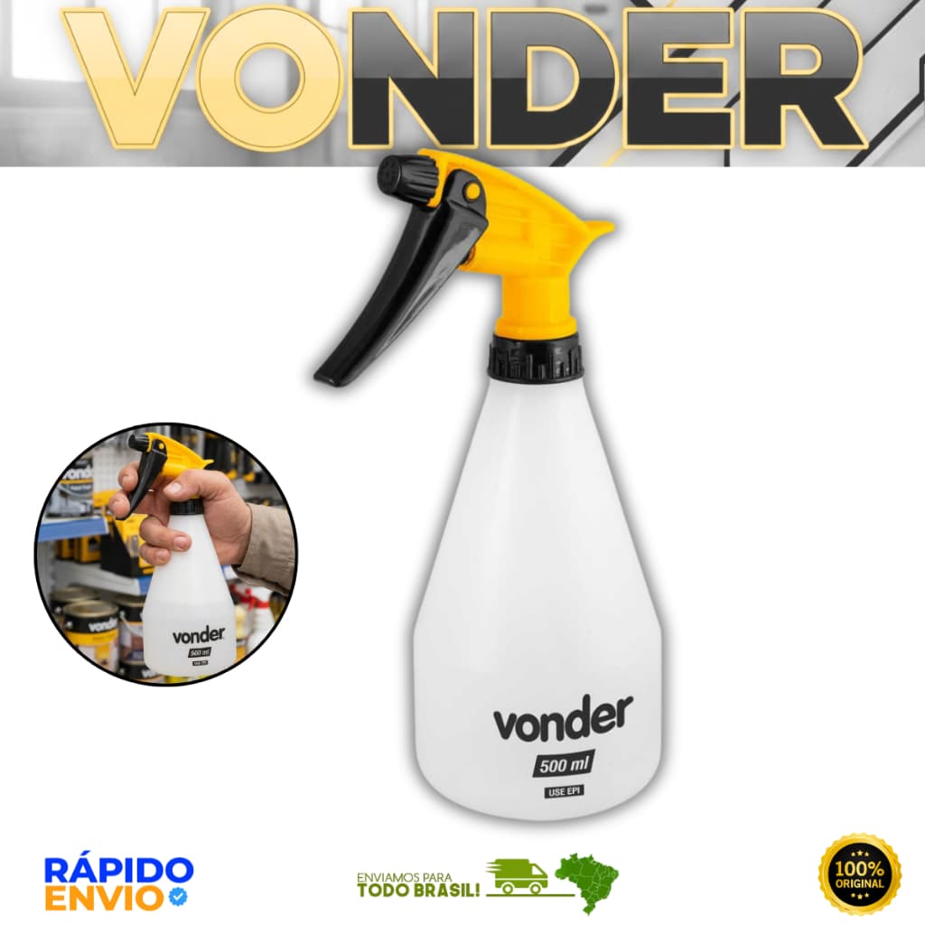 Pulverizador Manual Vonder 500ml Borrifador Multiuso Jardim Limpeza Automotiva Vonder Oferta