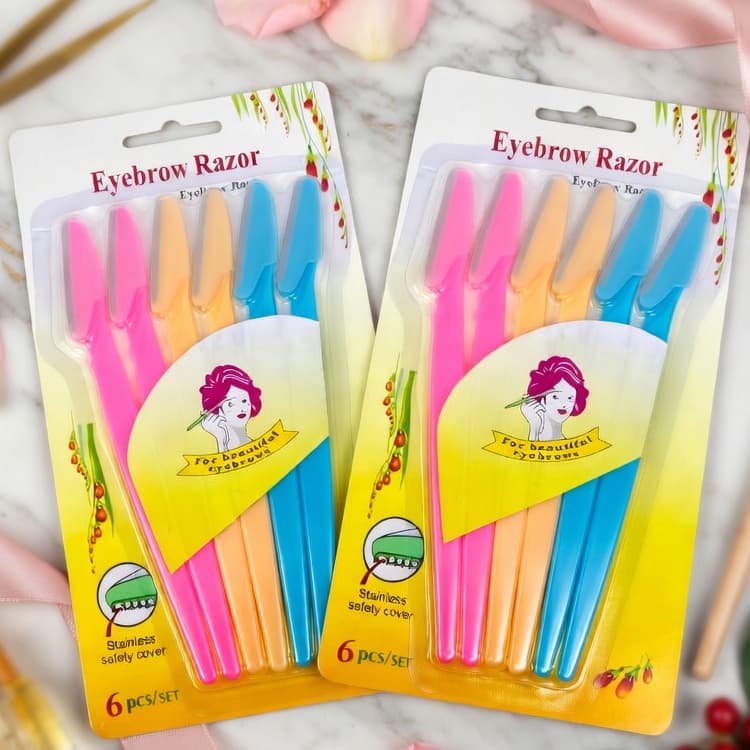 Kit 6/12/18/24 Lâmina Sobrancelhas e Rosto Navalha Navalhete para Depilação Facial Buço e Axila