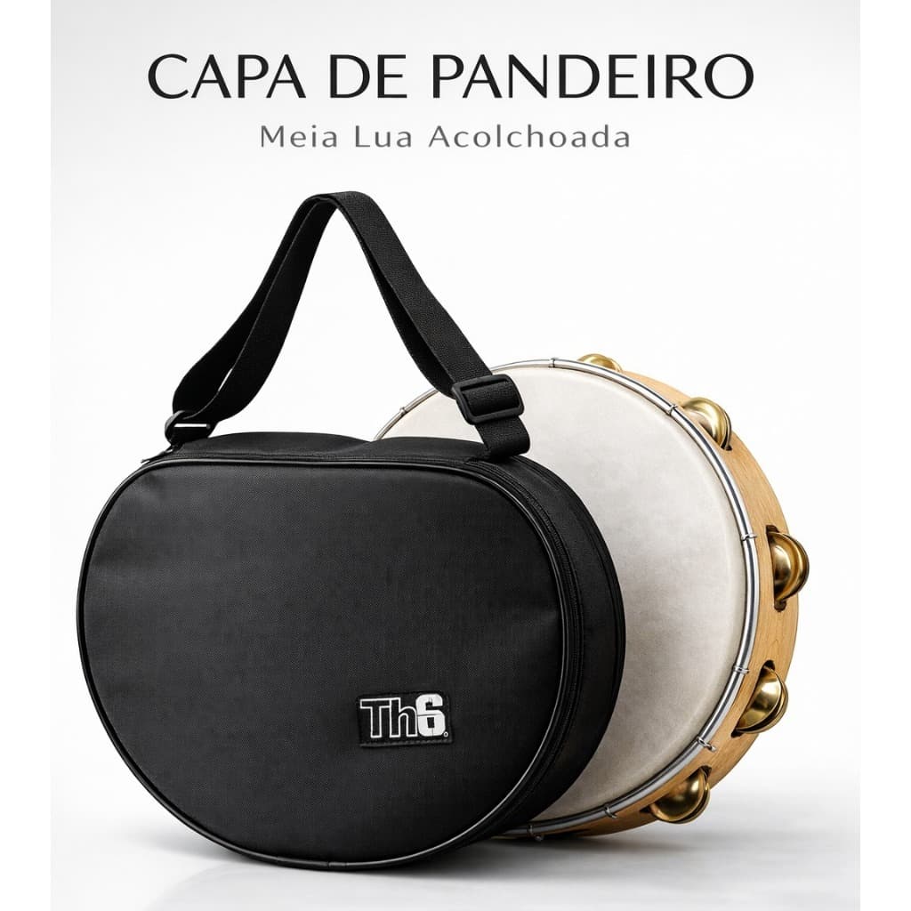 Capa de Pandeiro Meia Lua Acolchoada