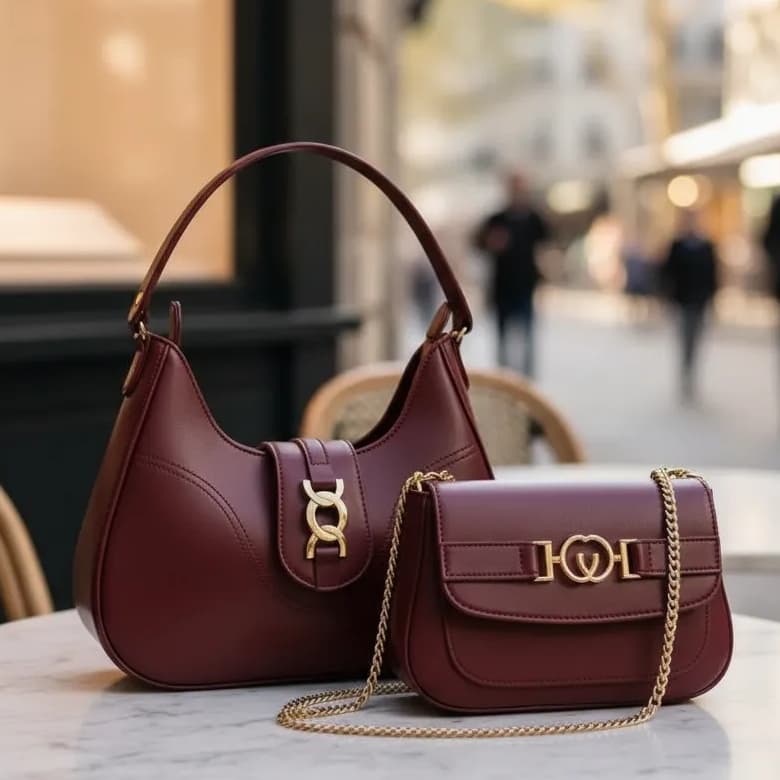 Bolsa de ombro feminina baguete luxo kit 2 bolsas lançamento