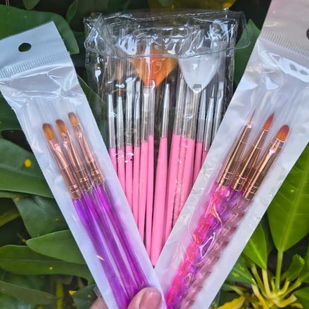 Kit Pincéis Decoração Unhas lingua de gato, pincel fino e kit 15 pincéis
