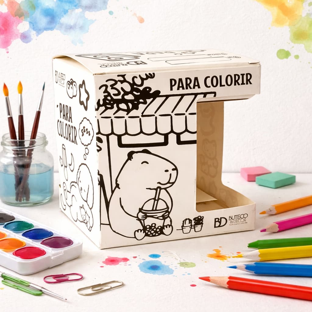 Kit Caixa Personalizada Para Caneca de Colorir - Lembrancinha, Decoração, Eventos, Presente