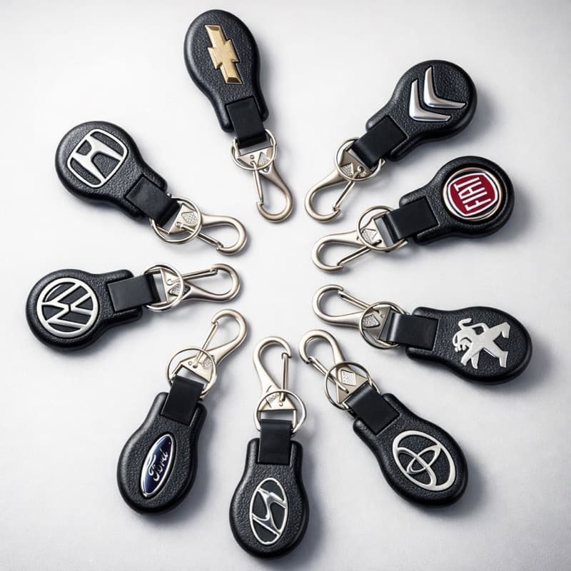 Chaveiro com mosquetão automotivo