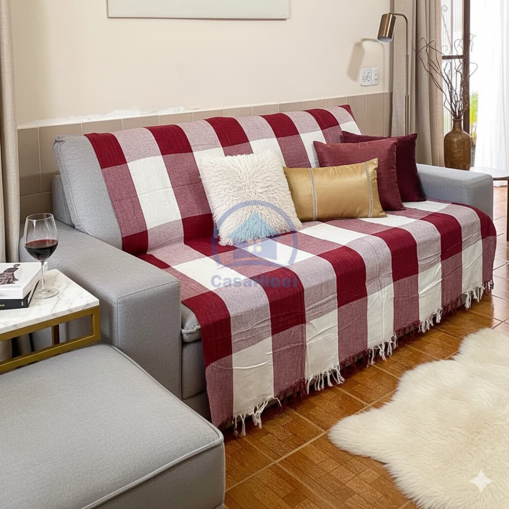 Manta Para Sofá decoração sala 3,00 x 1,80 Metros Protetora Capa Decorativo