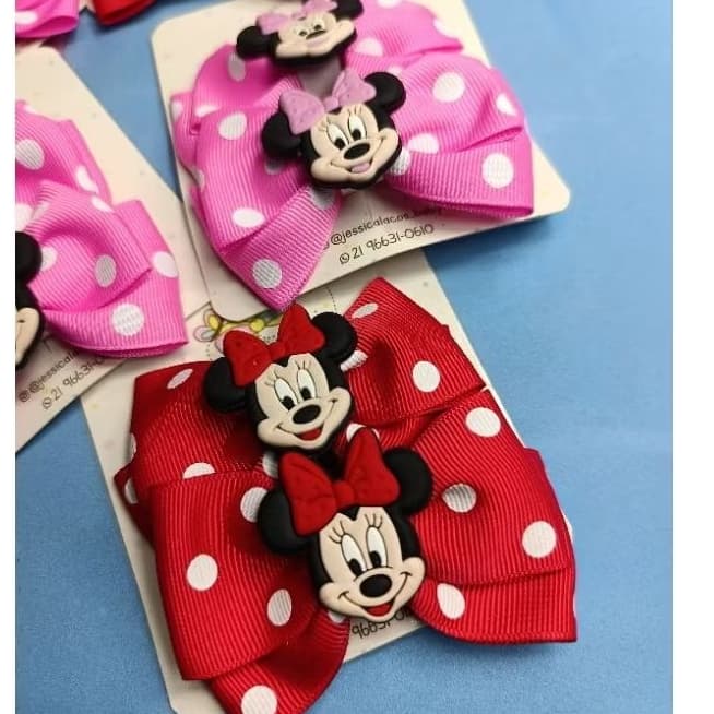 par de laço Minnie rosa/vermelho bico de pato xuxinha ou faixinha para cabelo/Parzinho Minnie rosa/parzinho Min vermelha