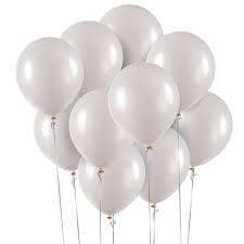 Balão metalizado branco número 9 pacote 50 unidades redondo art latex promoção
