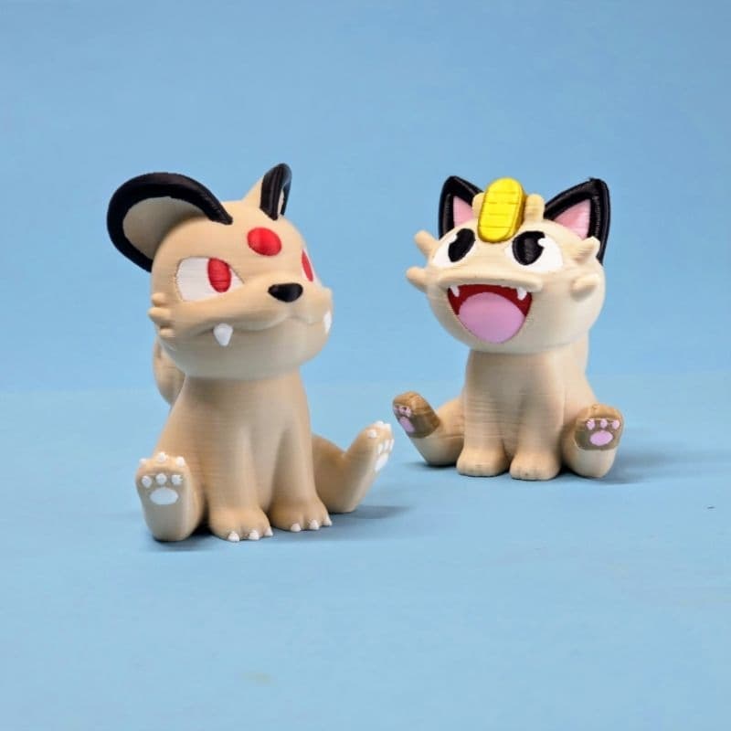 Meowth 3,4cm Persian 6cm Pokémon 3D Boneco Miniatura Impressão Colecionavel Presentes