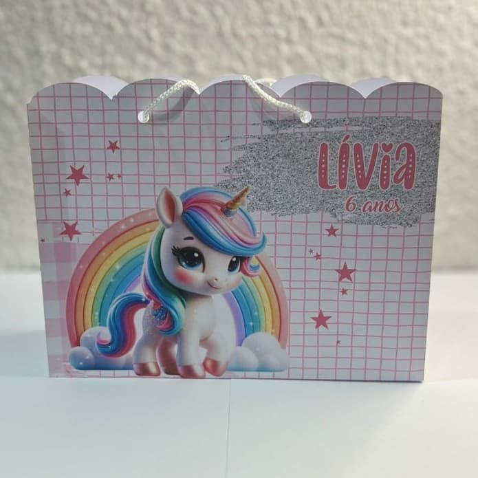 Sacola Personalizada Unicornio/sacola/aniversário/lembrancinha/pegue e monte