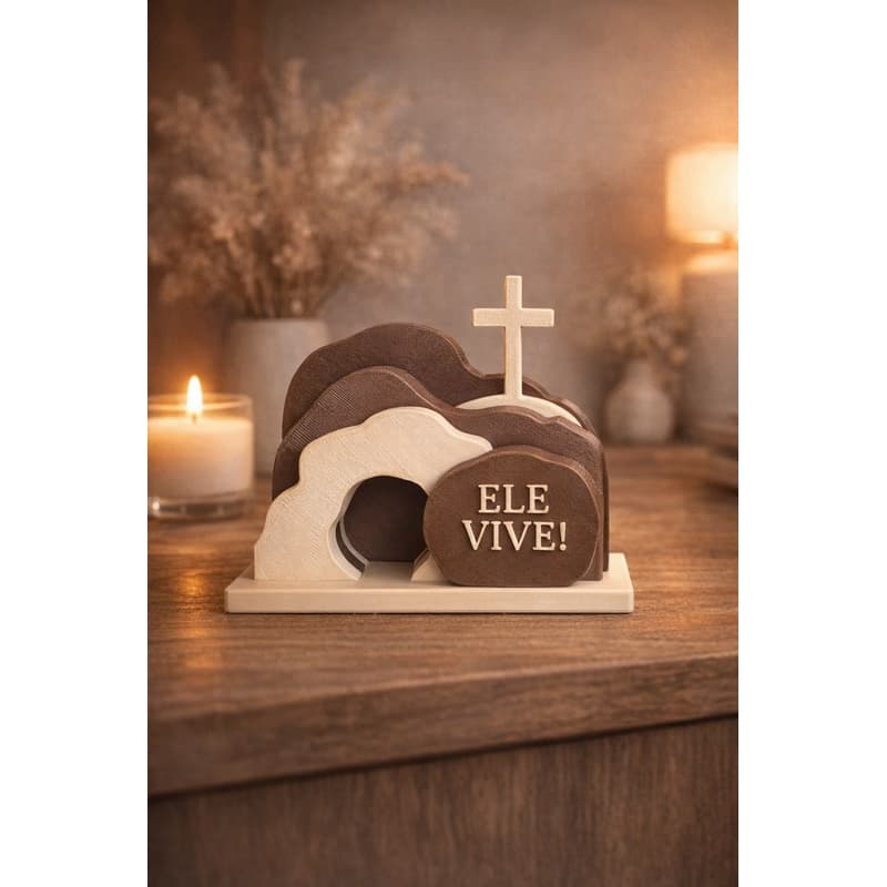 Enfeite Cristão “Ele Vive” Decorativo | Páscoa Religiosa | Presente Especial