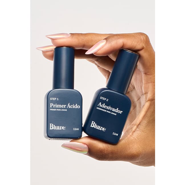 Kit Preparadores Bluwe Primer Ácido + Adesivador Step 2 – Fixação Extrema para Alongamento de Unhas