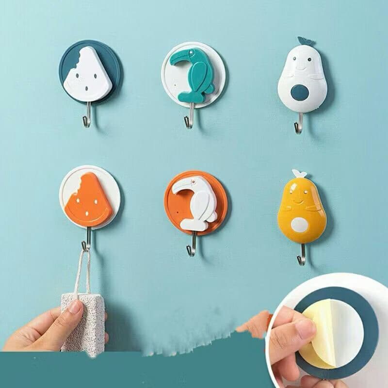 Gancho Adesivo Pequeno-Compacto Com Kit com 3 Cartela desenhos variados