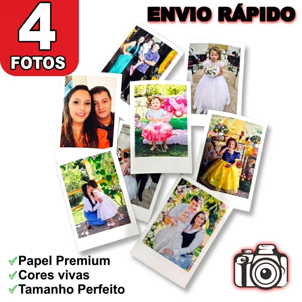 4 Fotos Mini - Pacote Com 4 Fotos - Cabe na capinha de Celular - Alta qualidade