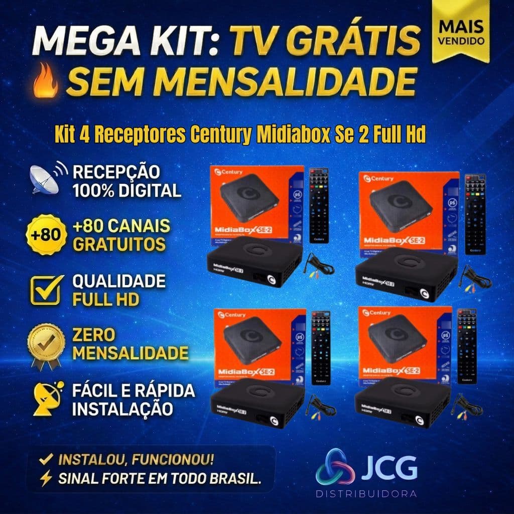 Kit 4 Receptor Century Midiabox Se 2 Full Hd