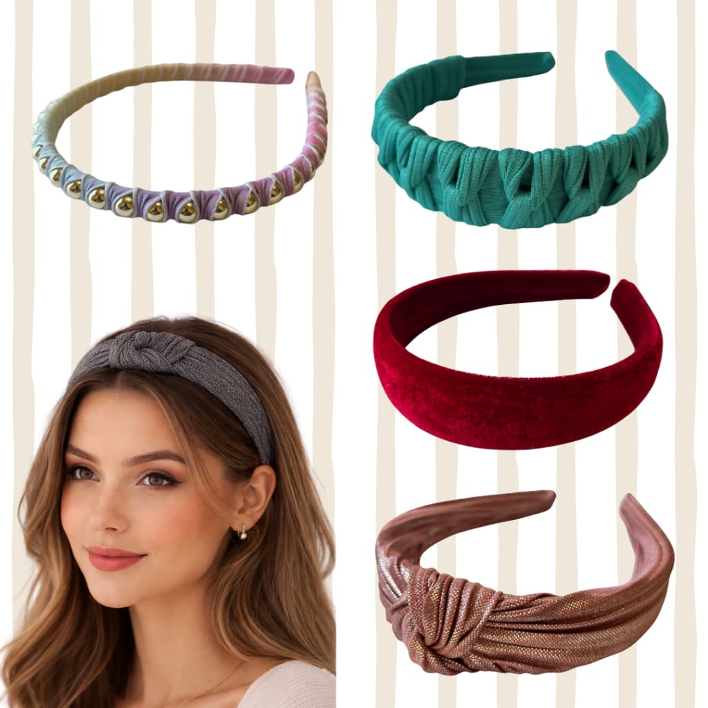 Tiara de Cabelo Feminina Luxo Modelos Variados - Arco de Cabelo Blogueira Cores Sortidas Unidade