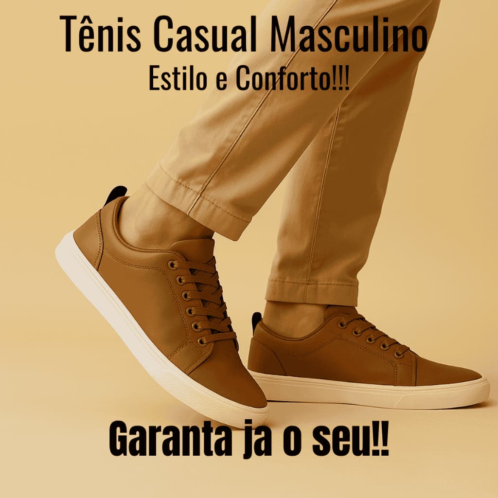 Sapatênis Masculino Casual Minimalista Liso Estilo Texturizado - Promoção