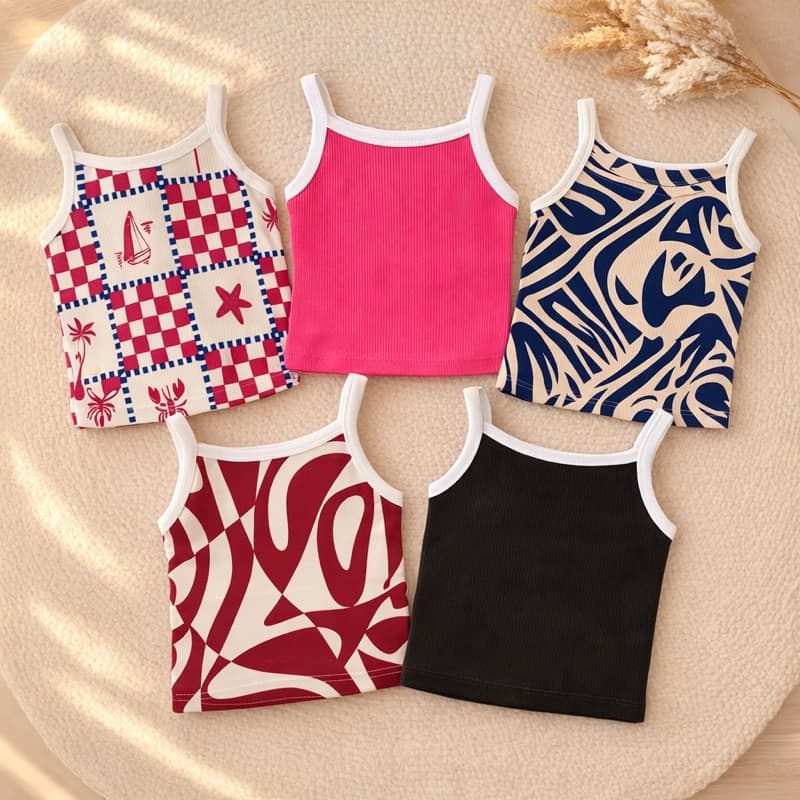 Kit 5 Blusas Alcinha Infantil Básica Menina