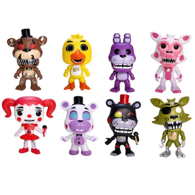 Boneco Colecionável Five Nights at Freddy´s, FNAF COM CAIXA Personalizada - Freedy, Bonny, Foxy, Chica, Baby