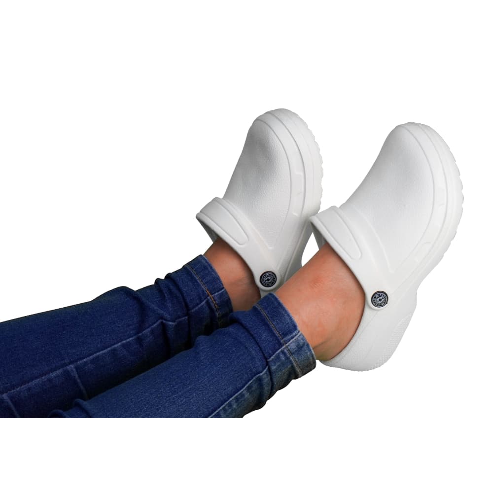 Sandália Ortopédica Babuche Fly Feet Work Palmilha Ortopédica Antiderrapante Enfermagem Serviço Leve PVC-Ortho Pauher