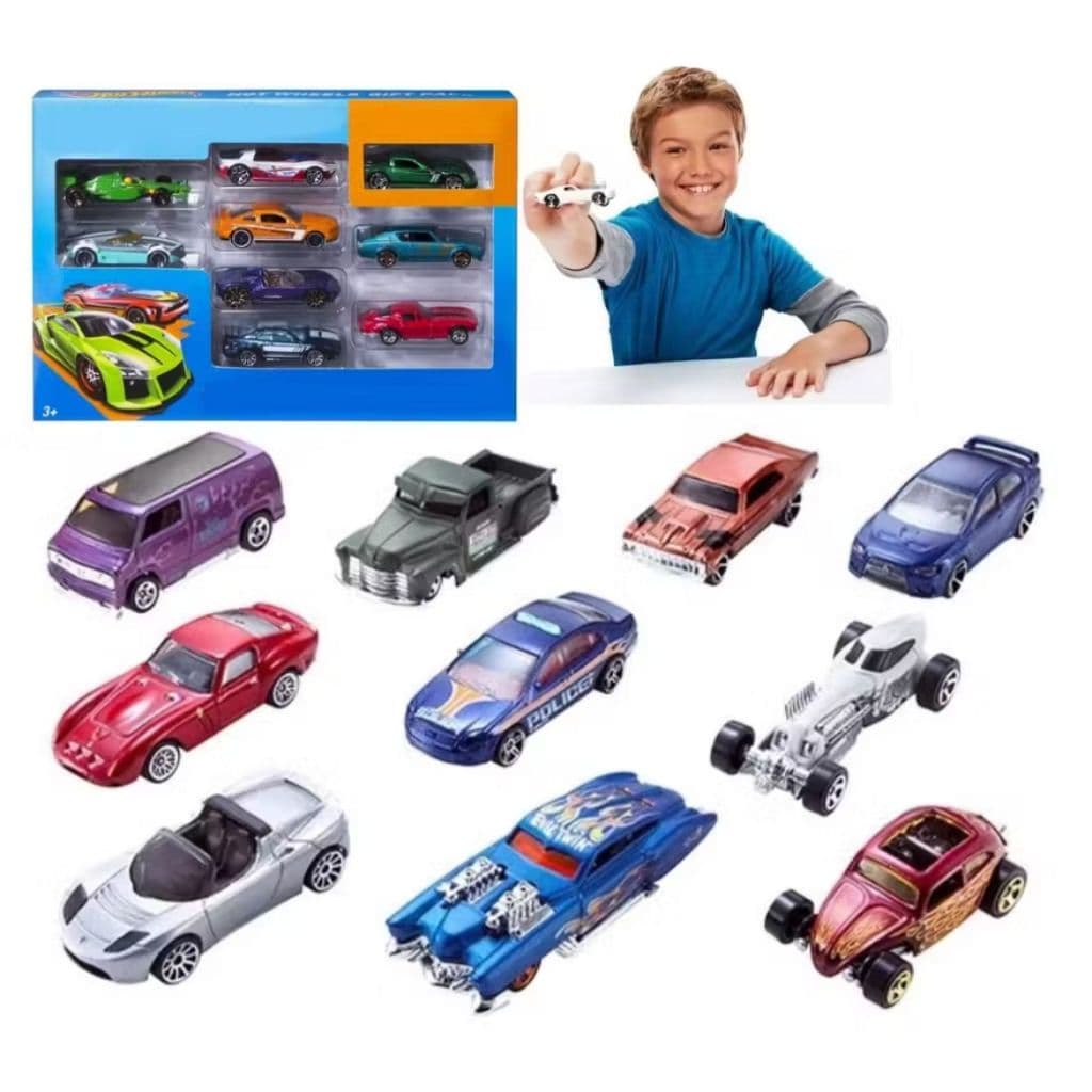 Kit 10 Carrinhos Hot Car De Ferro Qualidade Top  Presente Tipo Hot Wheels Promo Relampag