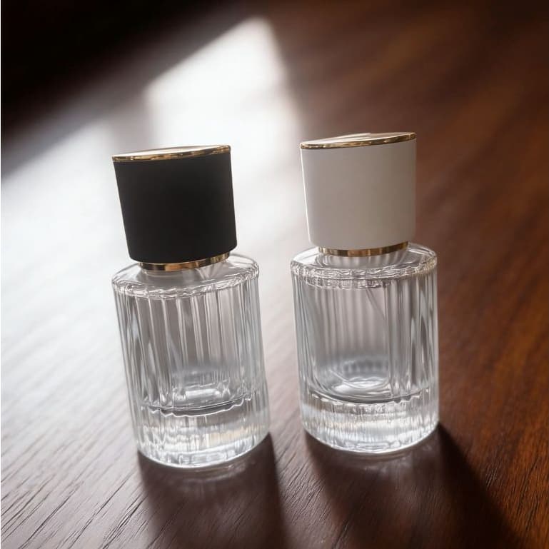 1/2 pcs Frascos para Perfume 50ml com Textura Vertical e Portátil e Recarregável  Luxo de Vidro válvula Spray