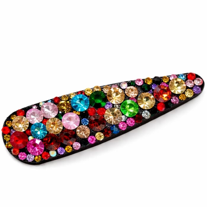 Presilha Tic Tac Feminina Colorida com Strass Brilhante Acessório de Cabelo