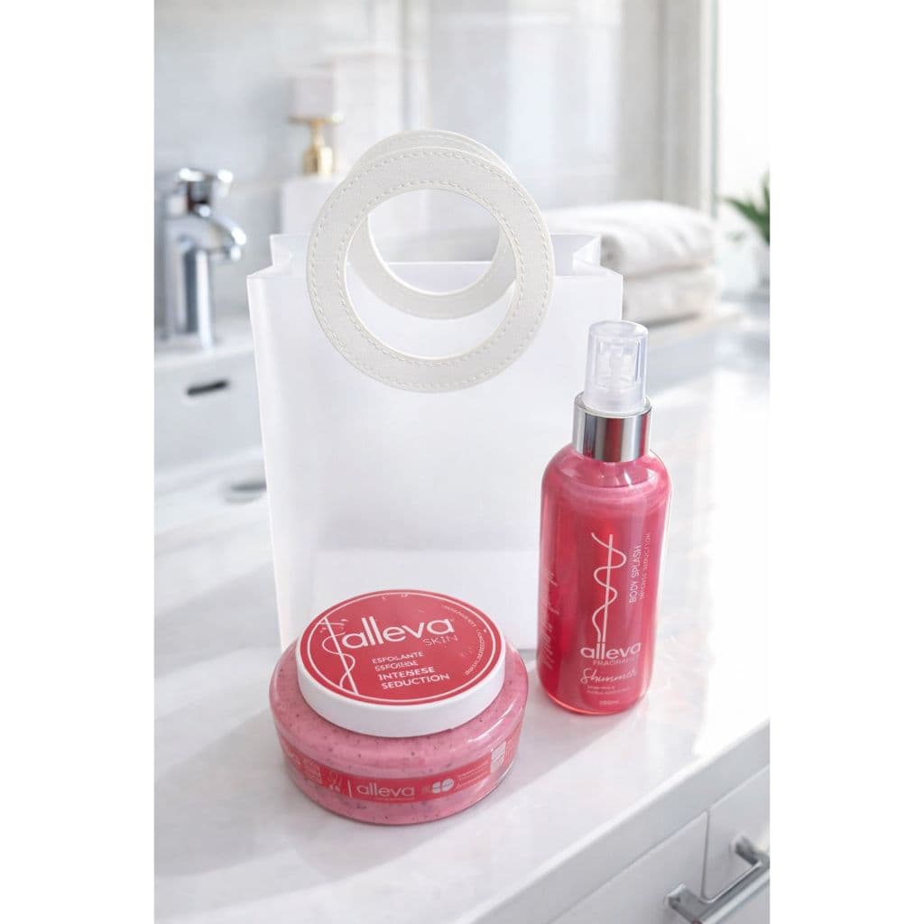 Kit Presente Esfoliante Corporal e Body Splash Intense com sacolinha