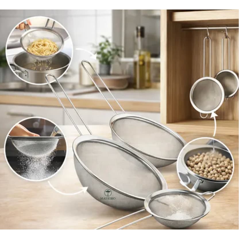 Peneira de Cozinha em Aco Inox Multiuso Resistente