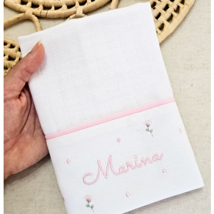 Fralda personalizada  - Bordado clean minimalista - Qualidade premium