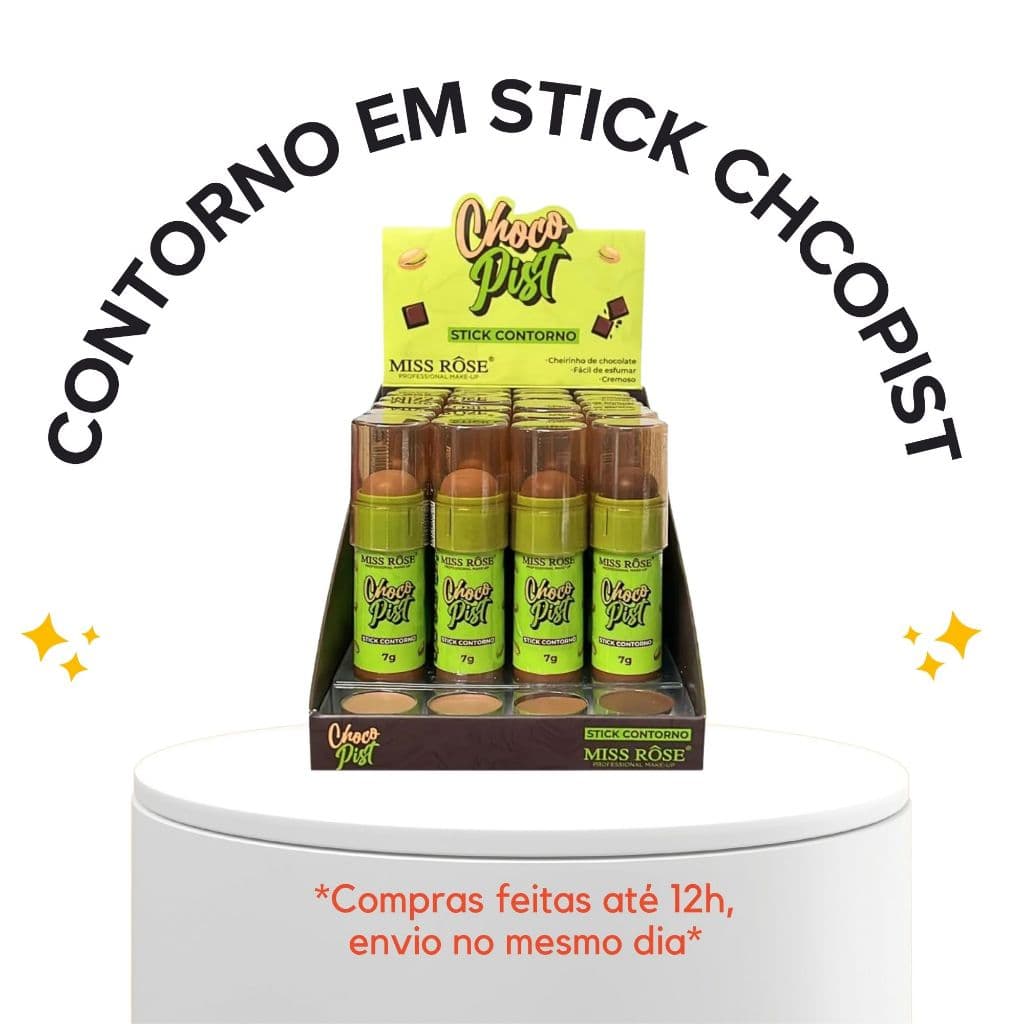 CONTORNO EM STICK CHOCOPIST MISS ROSE AROMA DE CHOCOLATE FACIL DE ESFUMAR RENDE BASTANTE MAQUIAGEM