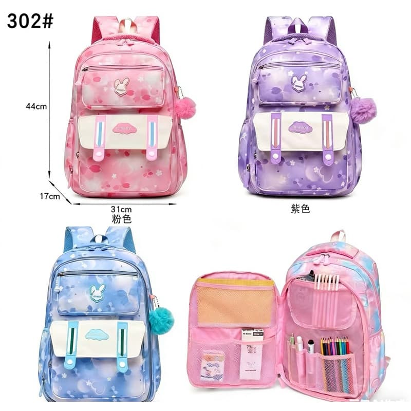 Mochila Escolar Feminina Infantil Juvenil Bolsa Grande Passeio Viajem Menina Grande Capacidade Abertura180º