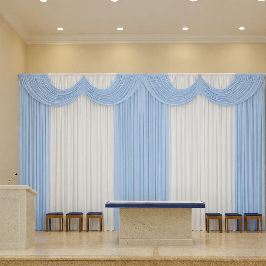 Cortina 8,00 x 2,80  Metros Igreja Salão de Festa Eventos - Decoração