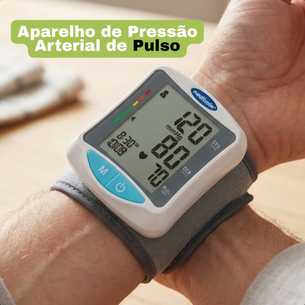 Aparelho de Pressão Automático Digital Pulso Com Inmetro Medicate