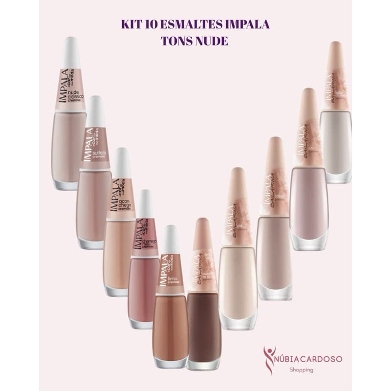 KIT 10 ESMALTES IMPALA TONS NUDE