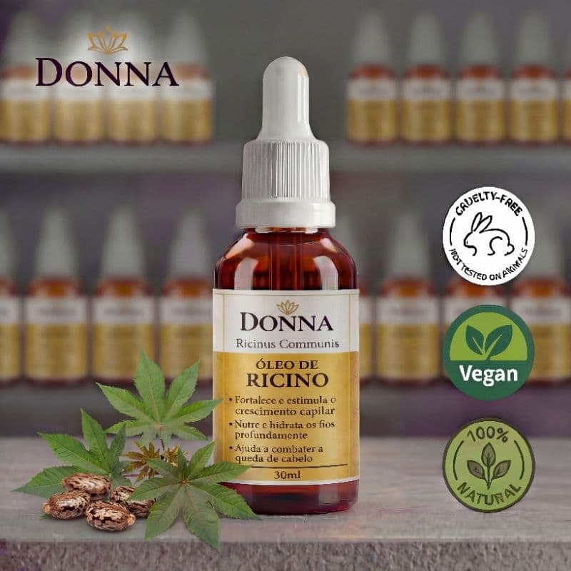 Óleo Vegetal Rícino 100% Puro Crescimento Capilar 30ml Combate Queda