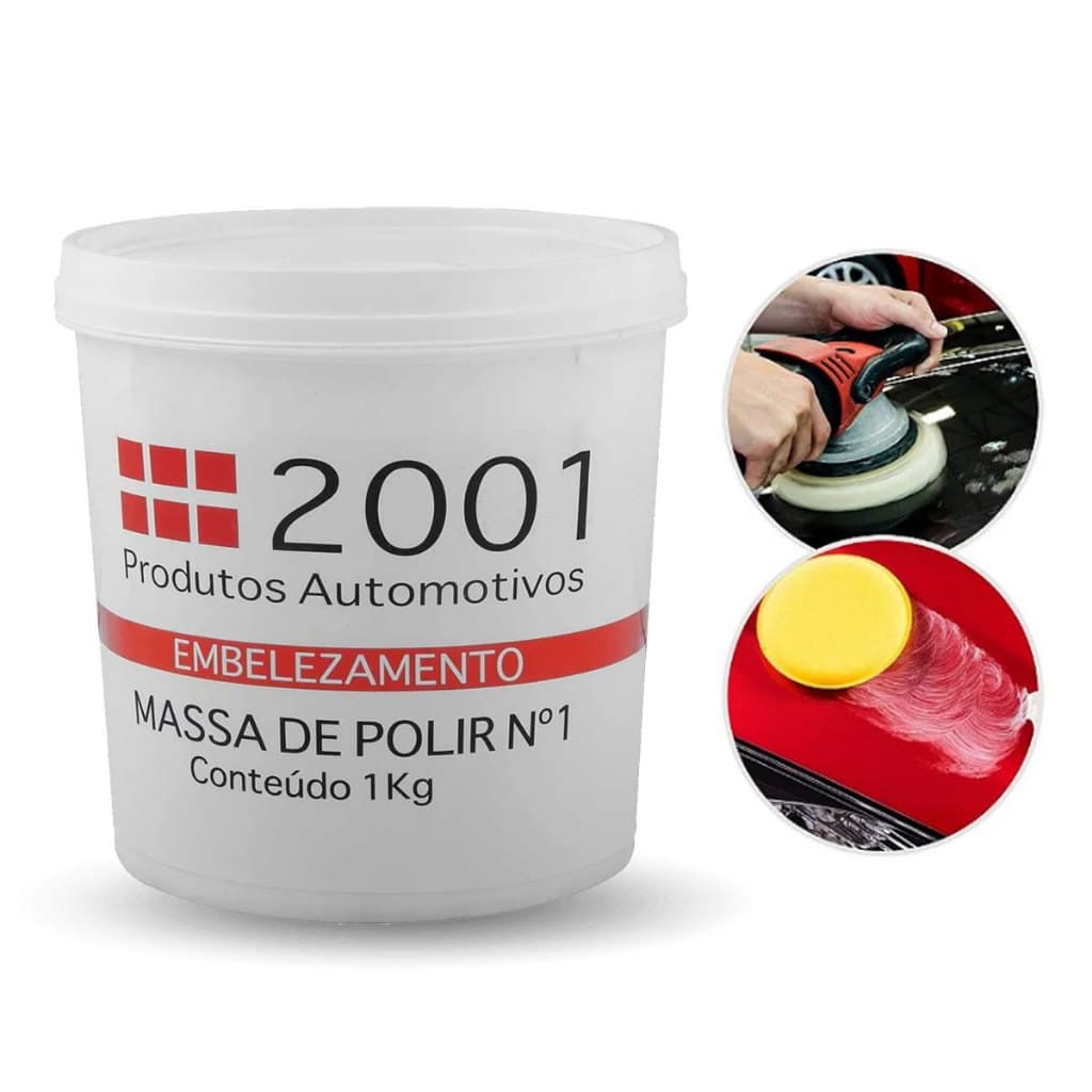 Massa De Polir Carro N°1 1kg Remove Riscos E Dá Brilho Branco