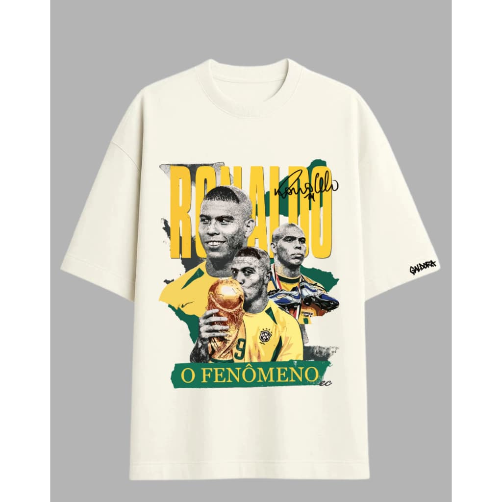 Camiseta Oversized Básica Streetwear Estampada - R9 Vintage Gold