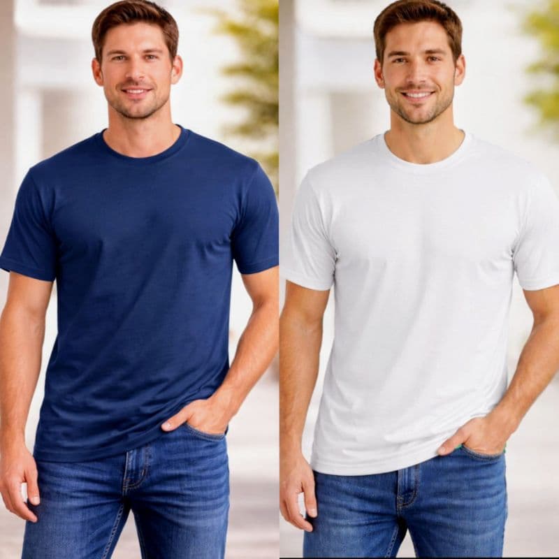 Kit 2 Camiseta Masculina 100% Algodão Premium 30.1 Envio Imediato