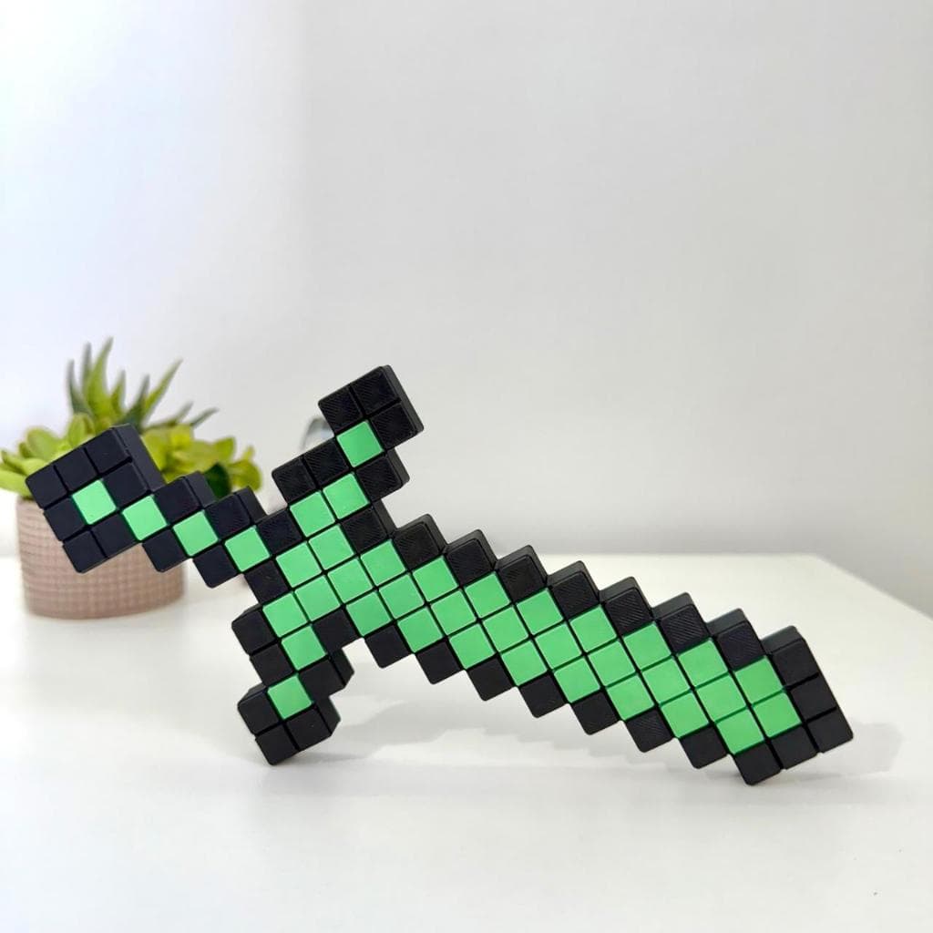 Espada Minecraft Blocks  – Decoração Infantil - Decoração Aniversário - Lembrança Aniversário