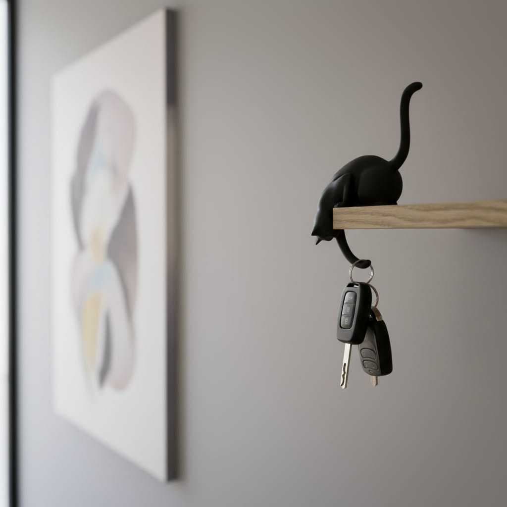 Suporte Decorativo Gatinho/Cachorrinho Porta objetos/Chaves – Design Moderno e Criativo