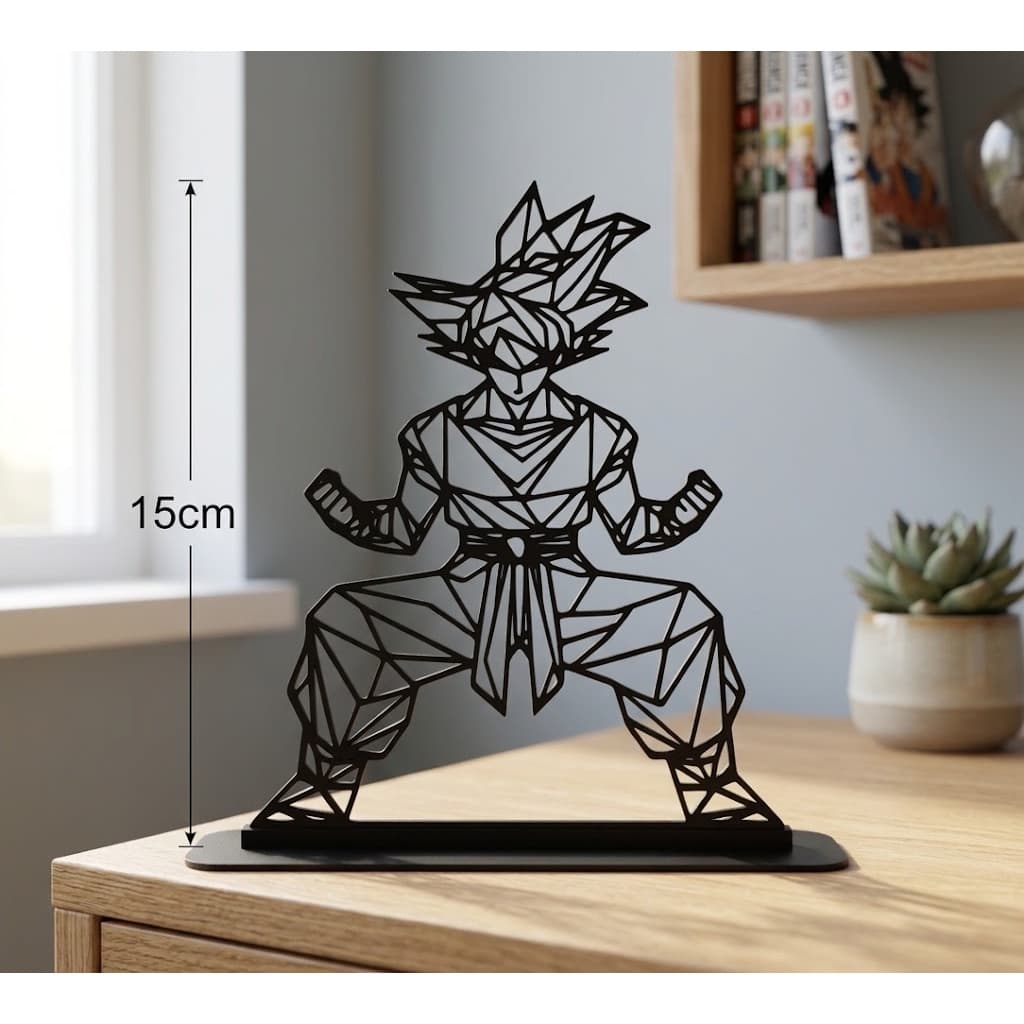 Placa Decorativa Geek 15cm Anime Estilo Goku | Enfeite Gamer Quarto Nerd Alta Qualidade