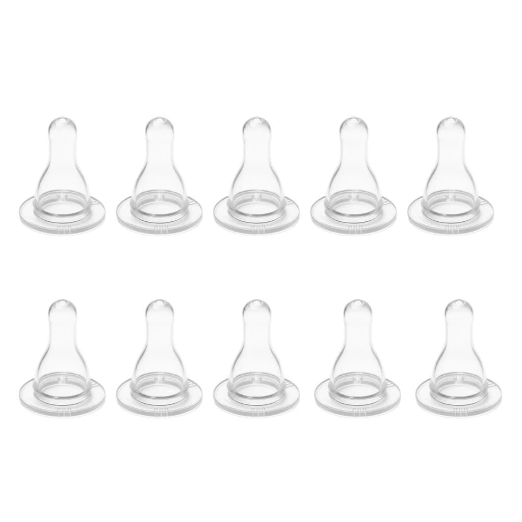Kit 10 Bicos de Mamadeira Silicone Redondo Reposição Econômico Universal