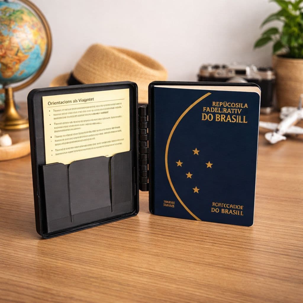 Porta passaporte, capa para passaporte e documento, case passaporte, acessório de viagem.