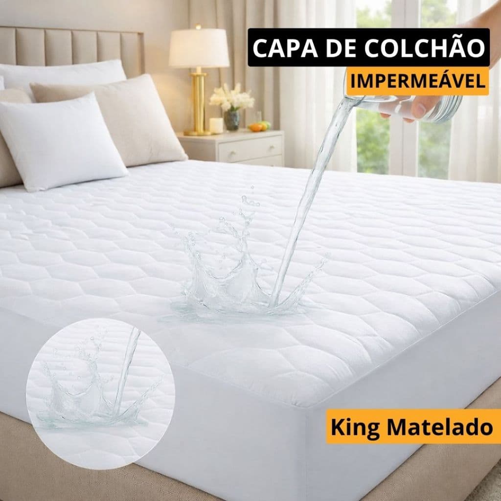 Protetor De Colchão King Impermeável Matelado Capa Protetora Colchão
