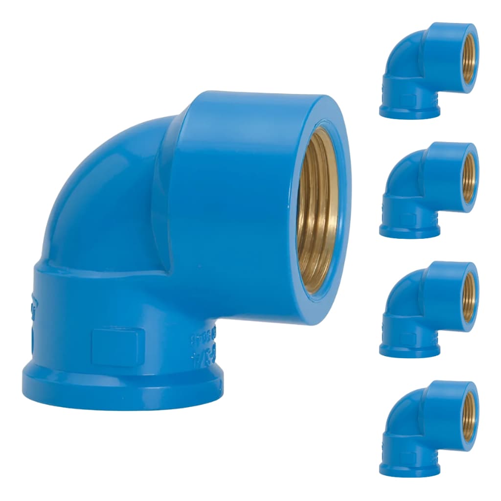 Kit 5 Joelho Bucha De Latão 90 Soldável 25mm X 1/2 Amanco