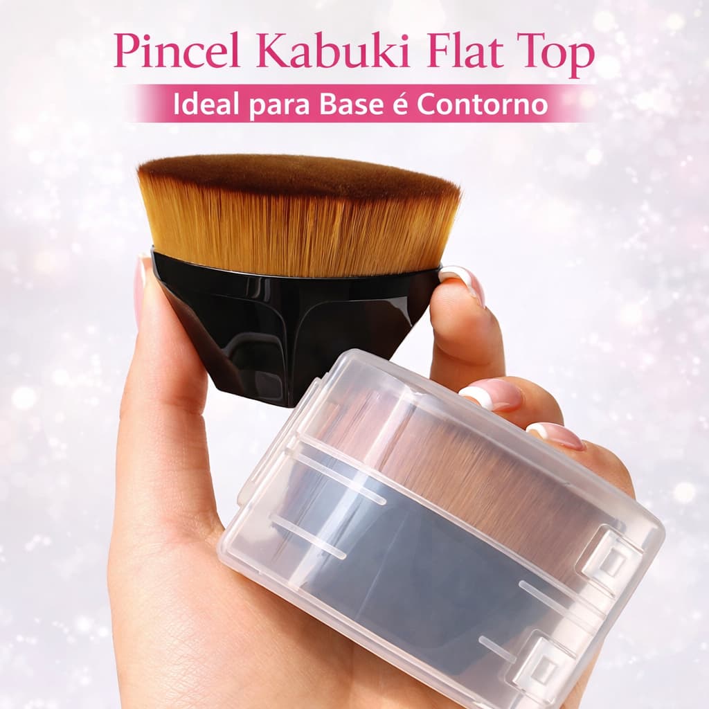 Pincel para Maquiagem Hexagono, Pincel para base
