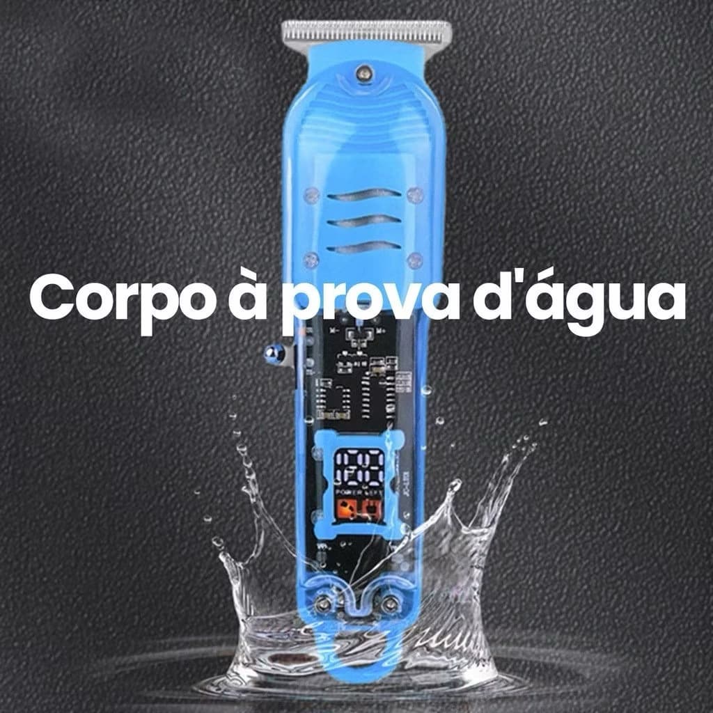 Máquina De Cortar Cabelo Profissional Smart Lcd Barbeador Elétrico Transparente Sem Fio Para Homens